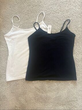 Navy and White Camisole Tank Top Set - Classic Layering Cami